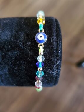 EVIL EYE String Beaded Bracelet Colorful NWT